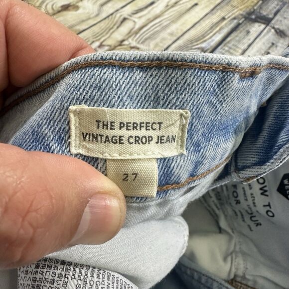 Madewell Jeans Womens 27 Blue The Perfect Vintage Crop Distressed Pants - Picture 7 of 16